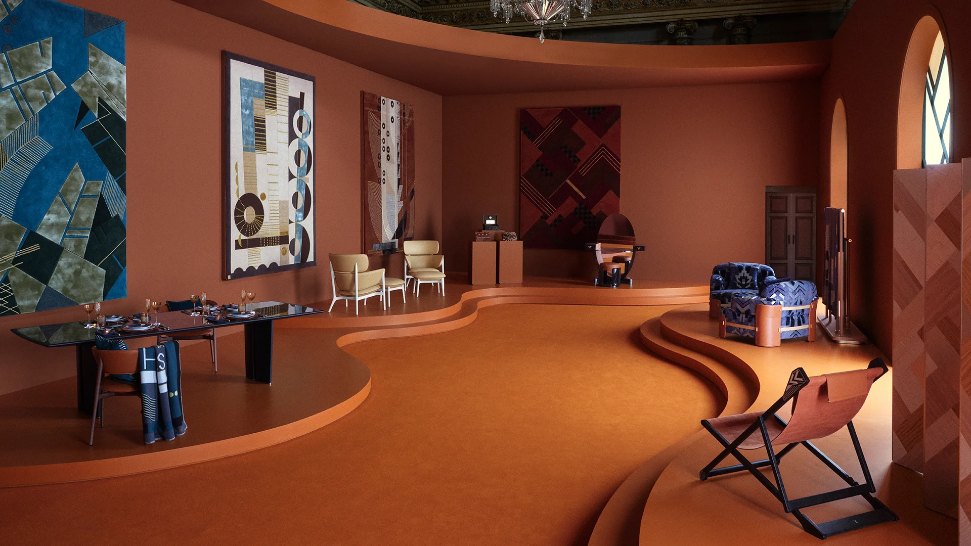 Louis Vuitton Pierre Legrain Hommage Kollektion mit Möbeln und Teppichen bei der Mailänder Design Week