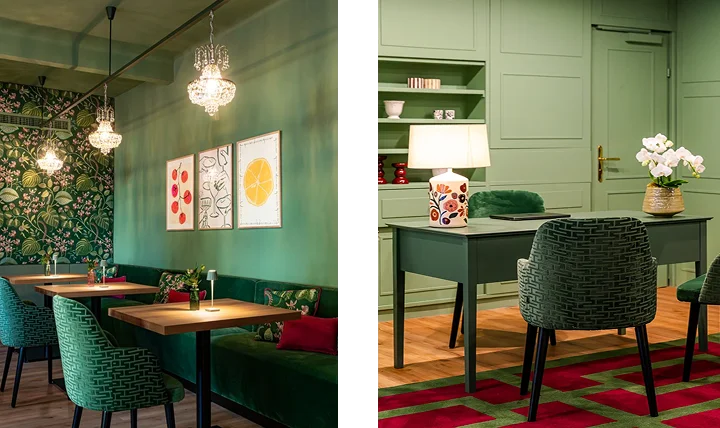 Frühstück im Boutiquehotel Vier Jahreszeiten Salzburg mit regionalen Produkten, à la carte serviert in stilvollem Ambiente